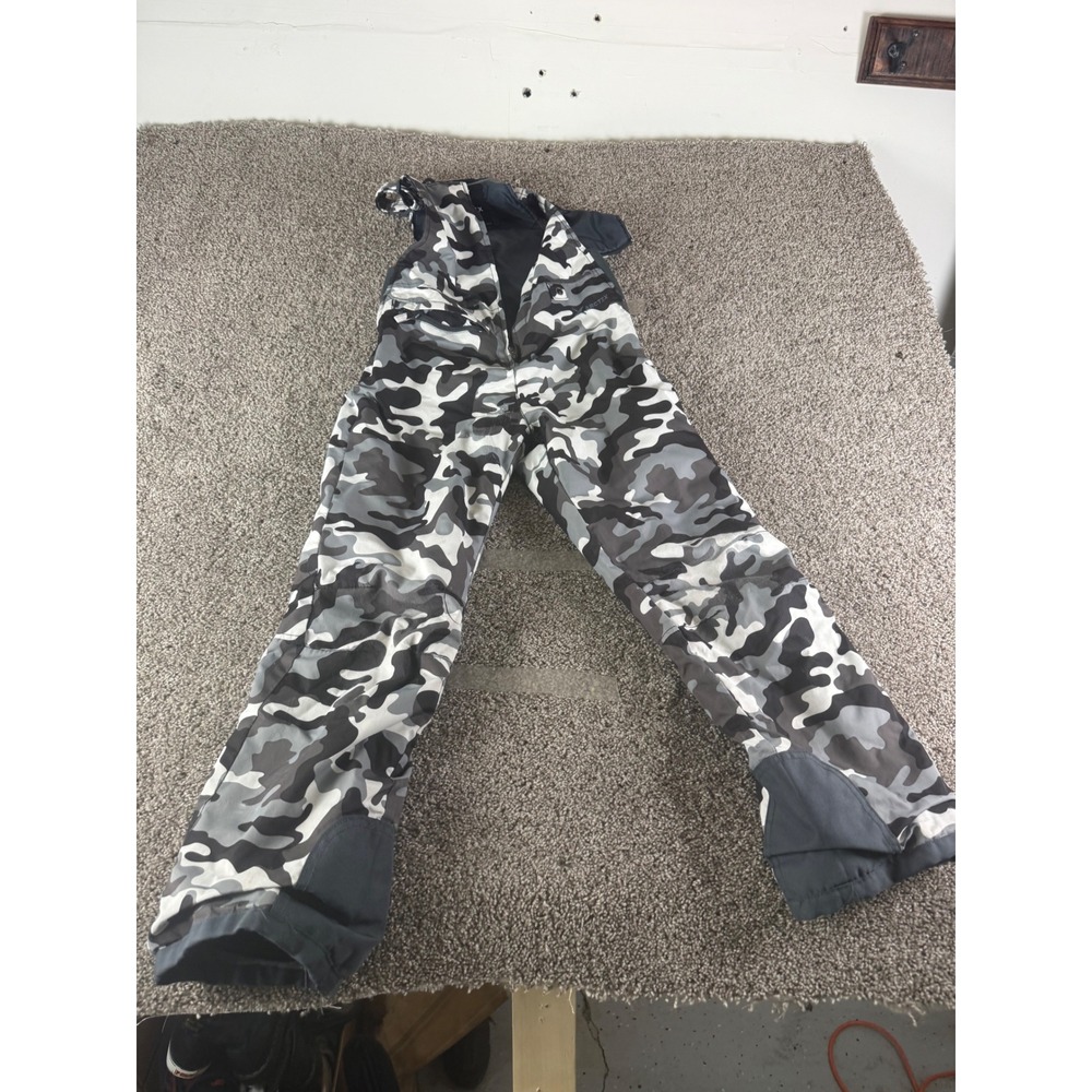 Arctix Mens Grey Camo Insulated Snow Bibs Ski Pants Camouflage Size Medium 5K
